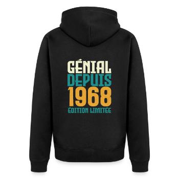 Génial depuis 1968 - Veste à capuche bio Premium Unisexe - noir - Dos - Nico (187cm)