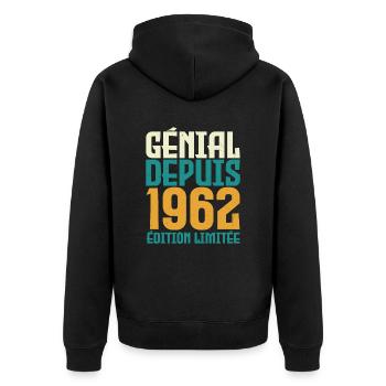 Génial depuis 1962 - Veste à capuche bio Premium Unisexe - noir - Dos - Nico (187cm)