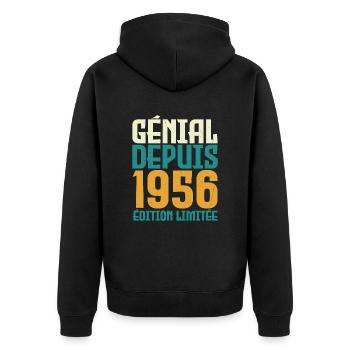 Génial depuis 1956 - Veste à capuche bio Premium Unisexe - noir - Dos - Nico (187cm)