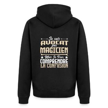 Je suis Avocat pas Magicien - Veste à capuche bio Premium Unisexe - noir - Dos - Nico (187cm)