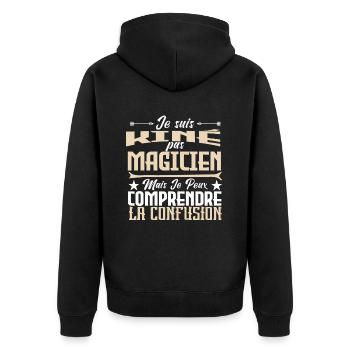 Je Suis Kiné Pas Magicien - Veste à capuche bio Premium Unisexe - noir - Dos - Nico (187cm)
