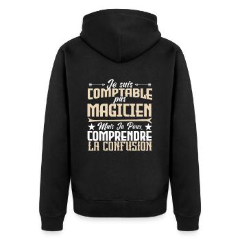 Je suis comptable pas magicienne. - Veste à capuche bio Premium Unisexe - noir - Dos - Nico (187cm)