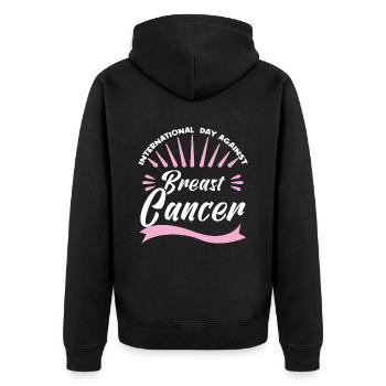 Cancer Du Sein Octobre Rose. - Veste à capuche bio Premium Unisexe - noir - Dos - Nico (187cm)