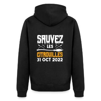 sauver les citrouilles 31 oct 2022 - Veste à capuche bio Premium Unisexe - noir - Dos - Nico (187cm)