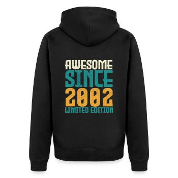 Awesome Since 2002 limited edition. - Veste à capuche bio Premium Unisexe - noir - Dos - Nico (187cm)