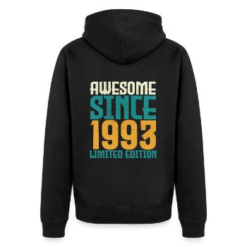 Awesome Since 1993 limited edition. - Veste à capuche bio Premium Unisexe - noir - Dos - Nico (187cm)