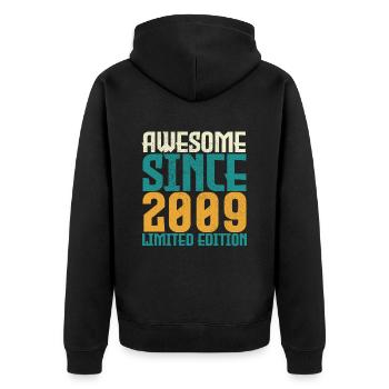 Awesome Since 2009 limited edition. - Veste à capuche bio Premium Unisexe - noir - Dos - Nico (187cm)