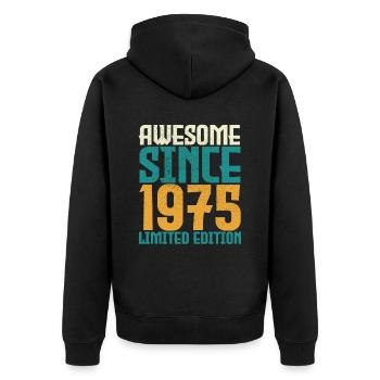 Awesome Since 1975 limited edition. - Veste à capuche bio Premium Unisexe - noir - Dos - Nico (187cm)