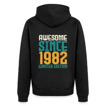 Awesome Since 1982 limited edition. - Veste à capuche bio Premium Unisexe - noir - Dos - Nico (187cm)
