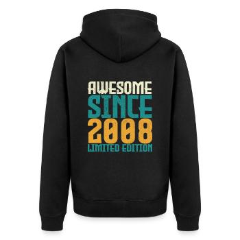 Awesome Since 2008 limited edition. - Unisex Premium Organic Zip Hoodie - black - Back - Nico (187cm)