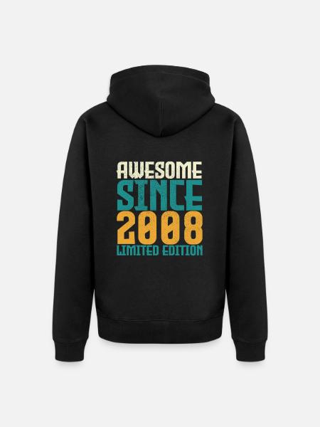 Awesome Since 2008 limited edition. - Unisex Premium Organic Zip Hoodie - black