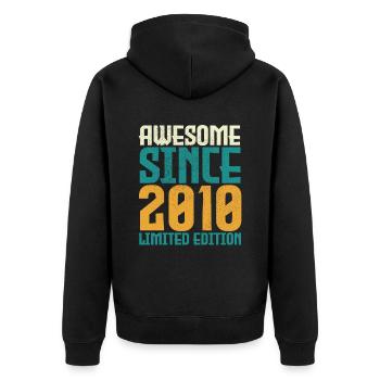 Awesome Since 2010 limited edition. - Unisex Premium Organic Zip Hoodie - black - Back - Nico (187cm)