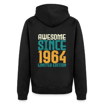 Awesome Since 1964 limited edition. - Veste à capuche bio Premium Unisexe - noir - Dos - Nico (187cm)