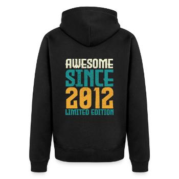 Awesome Since 2012 limited edition. - Veste à capuche bio Premium Unisexe - noir - Dos - Nico (187cm)