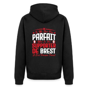 je ne suis pas parfait, supporteur de Brest. - Veste à capuche bio Premium Unisexe - noir - Dos - Nico (187cm)