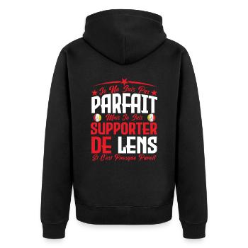 je ne suis pas parfait, supporteur de Lens . - Veste à capuche bio Premium Unisexe - noir - Dos - Nico (187cm)