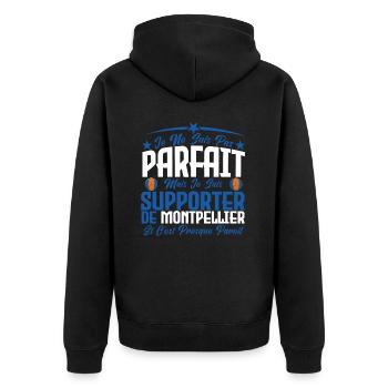 je ne suis pas parfait, supporteur de Montpellier. - Veste à capuche bio Premium Unisexe - noir - Dos - Nico (187cm)