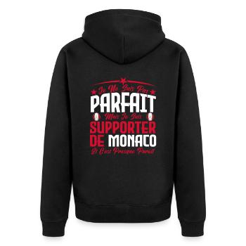 je ne suis pas parfait, supporteur de Monaco . - Veste à capuche bio Premium Unisexe - noir - Dos - Nico (187cm)