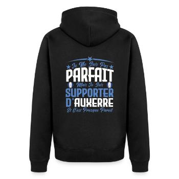 je ne suis pas parfait, supporteur d'Auxerre . - Veste à capuche bio Premium Unisexe - noir - Dos - Nico (187cm)