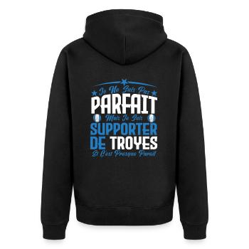 je ne suis pas parfait, supporteur de Troyes. - Veste à capuche bio Premium Unisexe - noir - Dos - Nico (187cm)