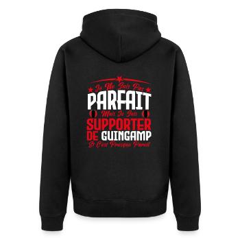 je ne suis pas parfait, supporteur de Guingamp. - Veste à capuche bio Premium Unisexe - noir - Dos - Nico (187cm)