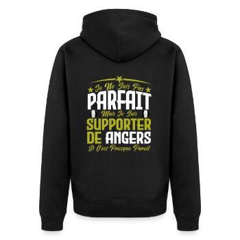 je ne suis pas parfait, supporteur de Angers .SCO - Veste à capuche bio Premium Unisexe - noir - Dos - Nico (187cm)