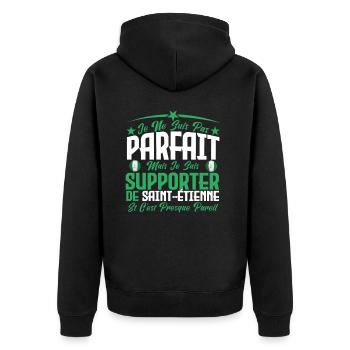 je ne suis pas parfait supporteur de Saint Étienne - Veste à capuche bio Premium Unisexe - noir - Dos - Nico (187cm)