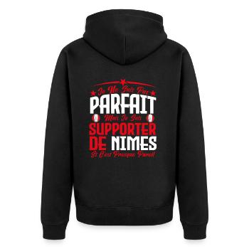 je ne suis pas parfait, supporteur de Nîmes . - Veste à capuche bio Premium Unisexe - noir - Dos - Nico (187cm)