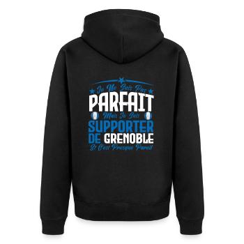 je ne suis pas parfait, supporteur de Grenoble. - Veste à capuche bio Premium Unisexe - noir - Dos - Nico (187cm)