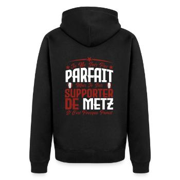 je ne suis pas parfait, supporteur de Metz. - Veste à capuche bio Premium Unisexe - noir - Dos - Nico (187cm)