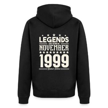 Legends Are Born In November 1999.Gift anniversary - Unisex Premium Organic Zip Hoodie - black - Back - Nico (187cm)