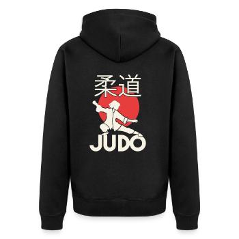 Judo. Judo-Geschenk. Judo Jiu Jitsu. Kampfsport - Unisex Premium Bio Zip Hoodie - Schwarz - Hinten - Nico (187cm)