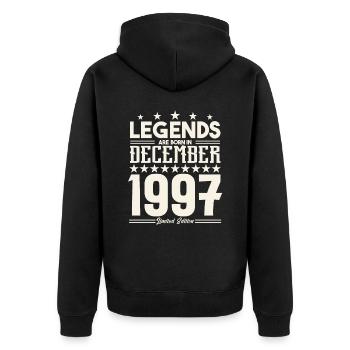 Legends Are Born In December 1997.Gift anniversary - Veste à capuche bio Premium Unisexe - noir - Dos - Nico (187cm)