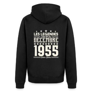 Les Légendes Sont Nés En Décembre 1955, Cadeau. - Veste à capuche bio Premium Unisexe - noir - Dos - Nico (187cm)