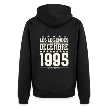 Les Légendes Sont Nés En Décembre 1995, Cadeau. - Veste à capuche bio Premium Unisexe - noir - Dos - Nico (187cm)