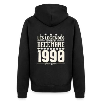 Les Légendes Sont Nés En Décembre 1990, Cadeau. - Veste à capuche bio Premium Unisexe - noir - Dos - Nico (187cm)