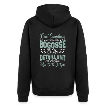 c'est compliqué d'être un Bogosse et un Détaillant - Veste à capuche bio Premium Unisexe - noir - Dos - Nico (187cm)