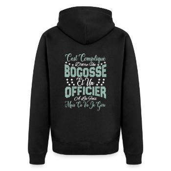 c'est compliqué d'être un Bogosse et un Officier. - Veste à capuche bio Premium Unisexe - noir - Dos - Nico (187cm)