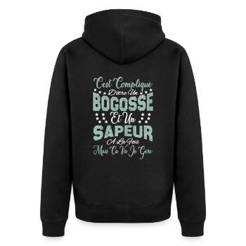 c'est compliqué d'être un Bogosse et un Sapeur. - Veste à capuche bio Premium Unisexe - noir - Dos - Nico (187cm)