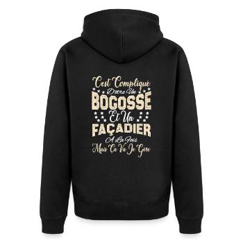 c'est compliqué d'être un Bogosse et un Façadier. - Veste à capuche bio Premium Unisexe - noir - Dos - Nico (187cm)