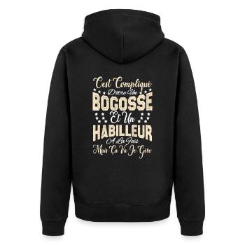 c'est compliqué d'être un Bogosse et un Habilleur. - Veste à capuche bio Premium Unisexe - noir - Dos - Nico (187cm)