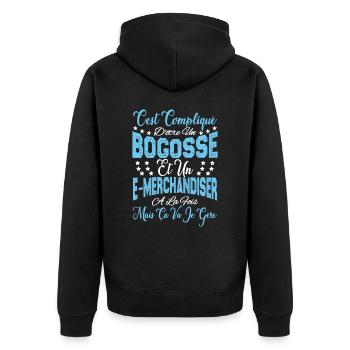 compliqué d'être un Bogosse et un E-marchandiser. - Veste à capuche bio Premium Unisexe - noir - Dos - Nico (187cm)