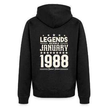 Gift legend January 1988. Gift January 1988. - Unisex Premium Organic Zip Hoodie - black - Back - Nico (187cm)