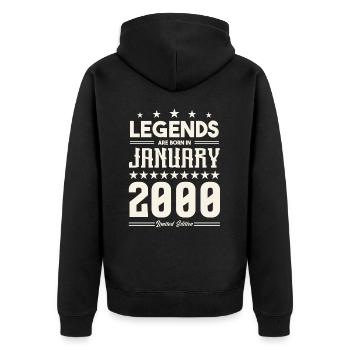 Gift legend January 2000. Gift January 2000. - Unisex Premium Organic Zip Hoodie - black - Back - Nico (187cm)