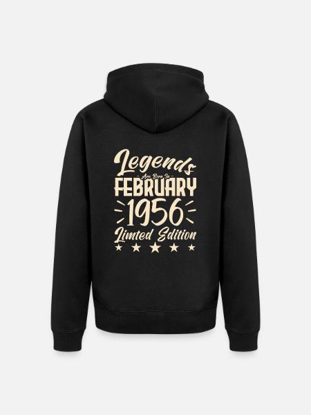 1956 births. Birthday gift. - Unisex Premium Organic Zip Hoodie - black
