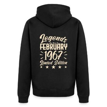 Naissance En Février 1967. Cadeau d'anniversaire. - Veste à capuche bio Premium Unisexe - noir - Dos - Nico (187cm)