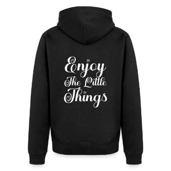Enjoy The Little Things. - Veste à capuche bio Premium Unisexe - noir - Dos - Nico (187cm)