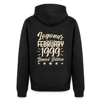 Born in February 1999. Birthday gift. - Unisex Premium Organic Zip Hoodie - black - Back - Nico (187cm)