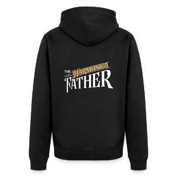 The Harmonica Father Harmonica Player Harmonicist - Unisex Premium Organic Zip Hoodie - black - Back - Nico (187cm)