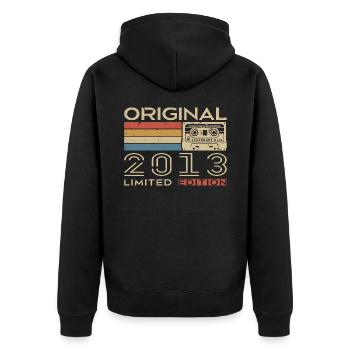 Cadeau Anniversaire 2013 Rétro 2013 - Vintage 2013 - Veste à capuche bio Premium Unisexe - noir - Dos - Nico (187cm)
